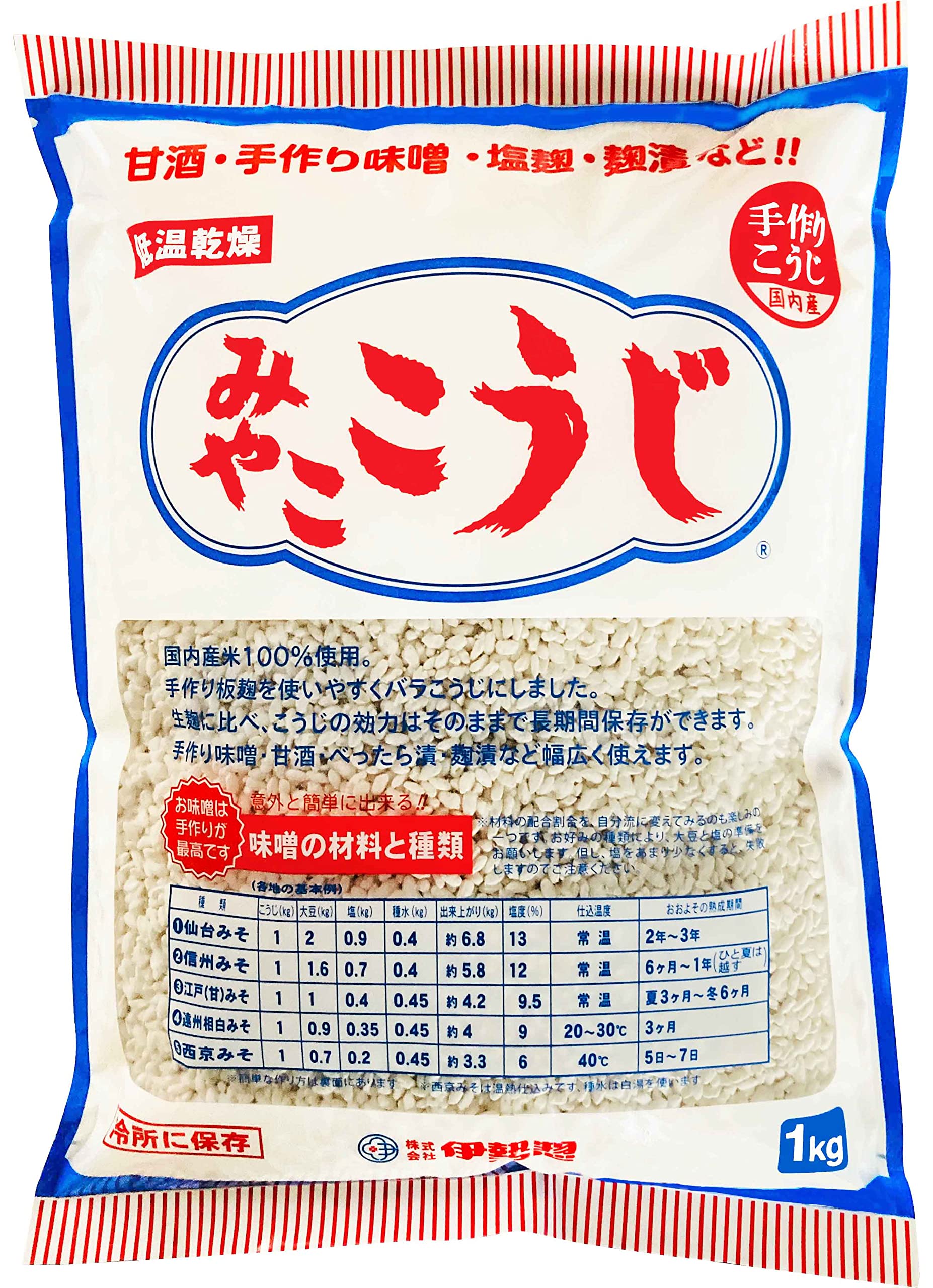 IseSo Miyako Koji Rice for Handmade Miso and Sweet Wine – 1kg Pack