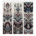 Abakuhaus Southwestern Fabric Shower Curtain | Waterproof Slate Blue & Ruby