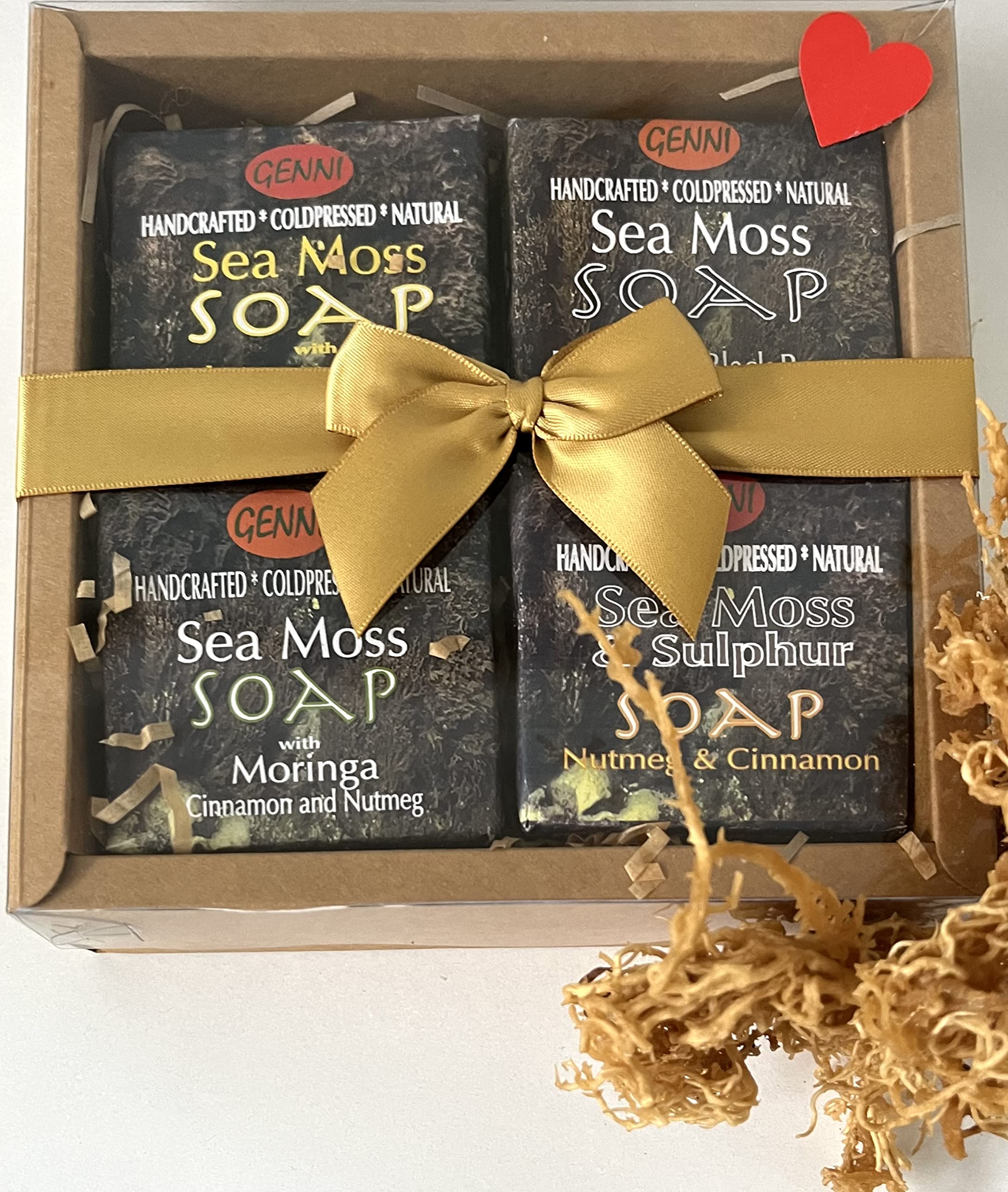 Sea Moss Soap Gift Set | Handcrafted Vegan Cold-Pressed 4-Pack