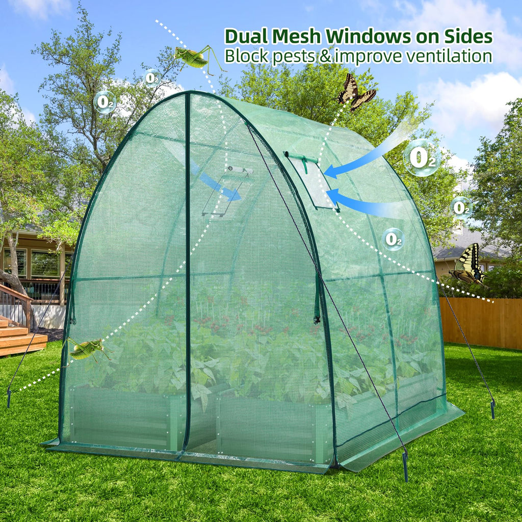 Ohuhu Walk-in Tunnel Greenhouse – Heavy Duty Gothic Arch Garden House