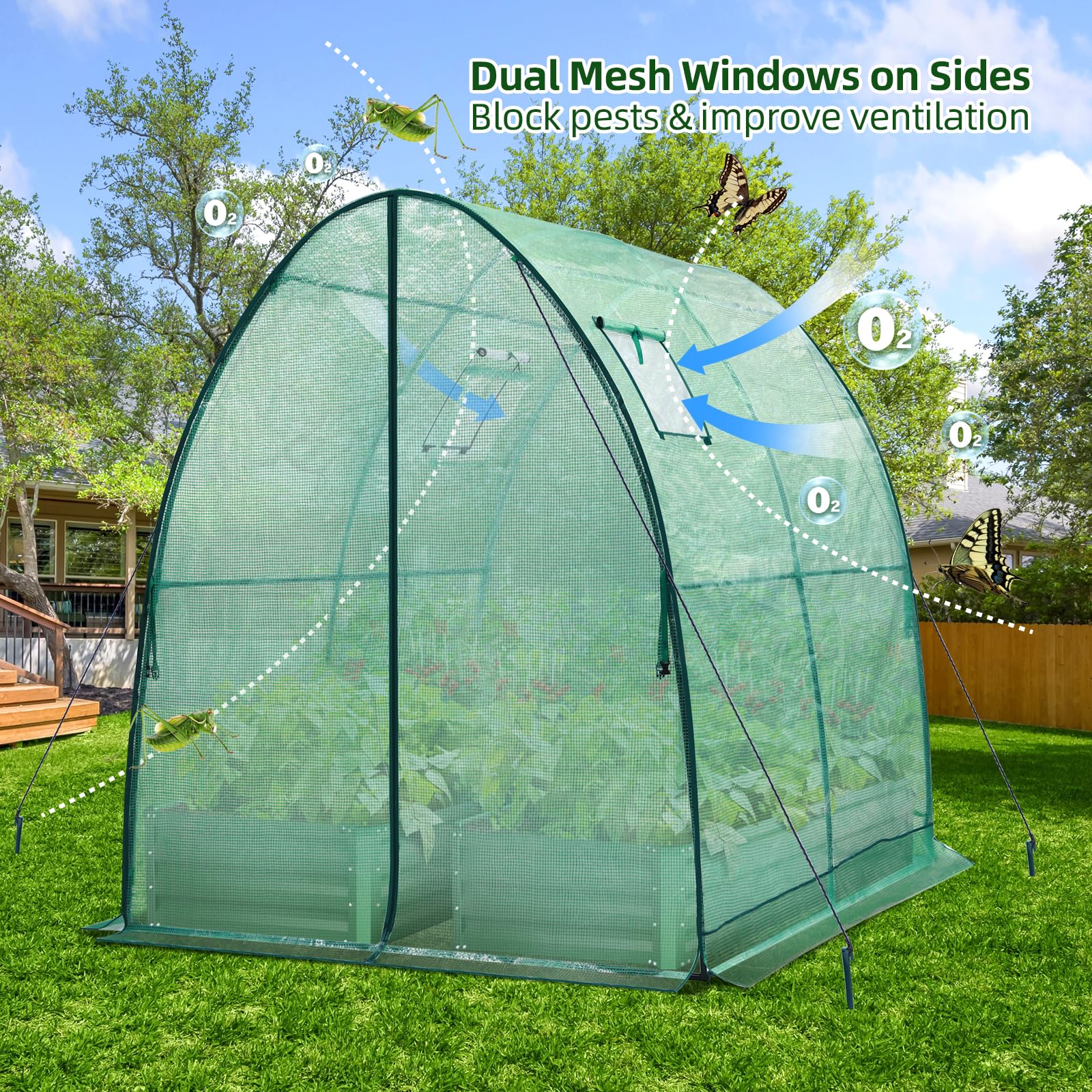 Ohuhu Walk-in Tunnel Greenhouse – Heavy Duty Gothic Arch Garden House