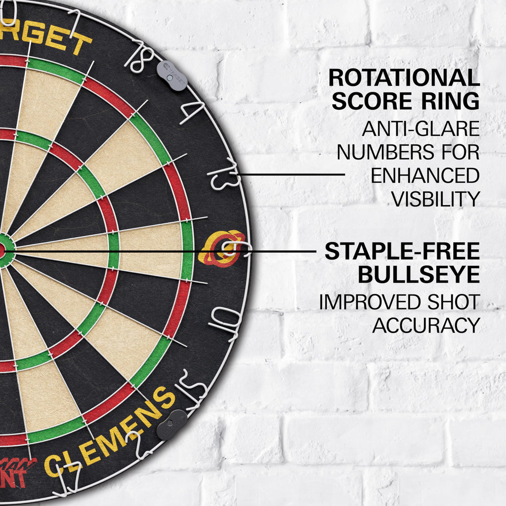 Target Darts Gabriel Clemens Dartboard Set | Sisal Board & 6 Steel Darts
