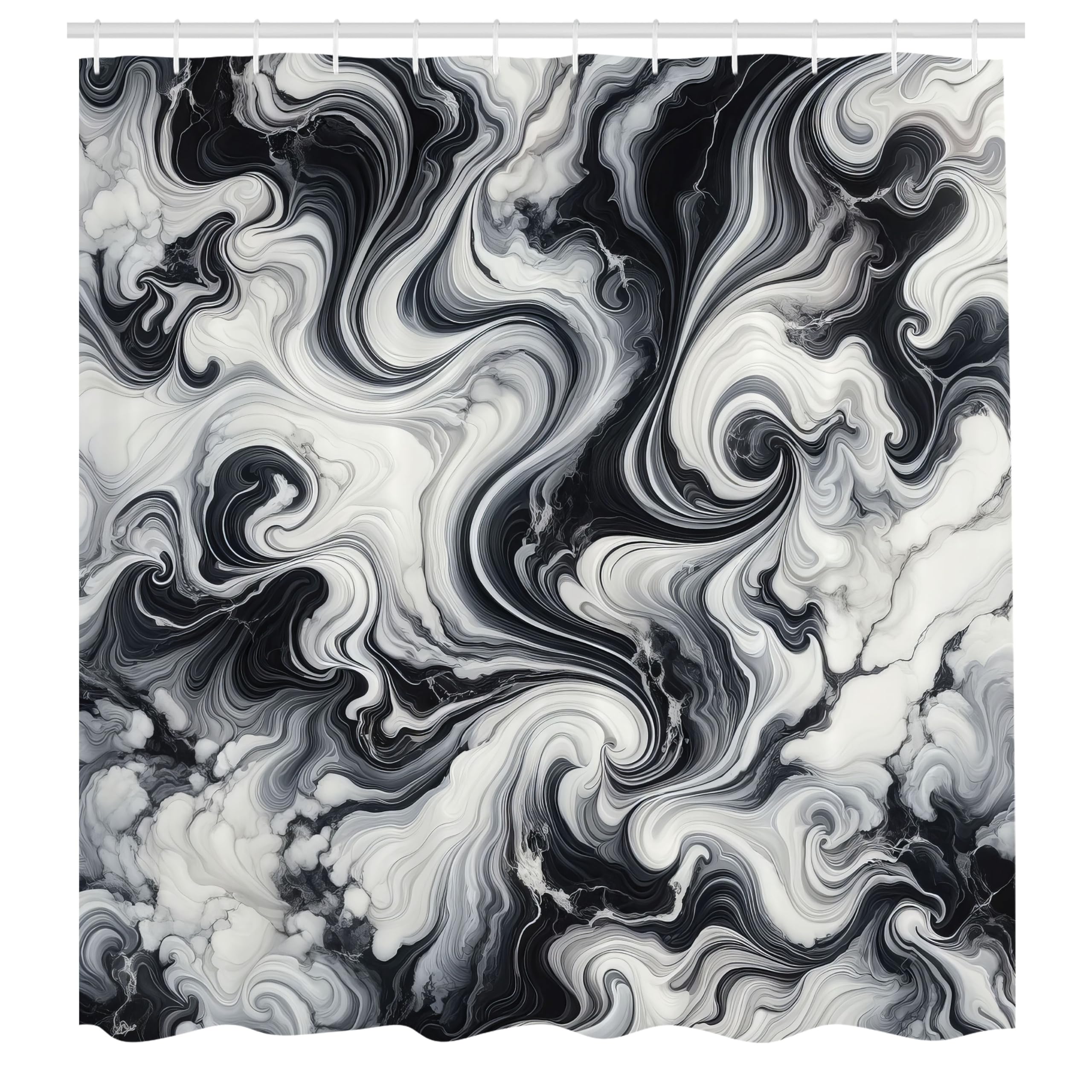 Abakuhaus Abstract Marble Shower Curtain | Waterproof Fabric Decor, 175x200cm