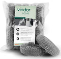 Vindor Stainless Steel Scourers – Heavy-Duty Pot Scrubber, 10 Pack