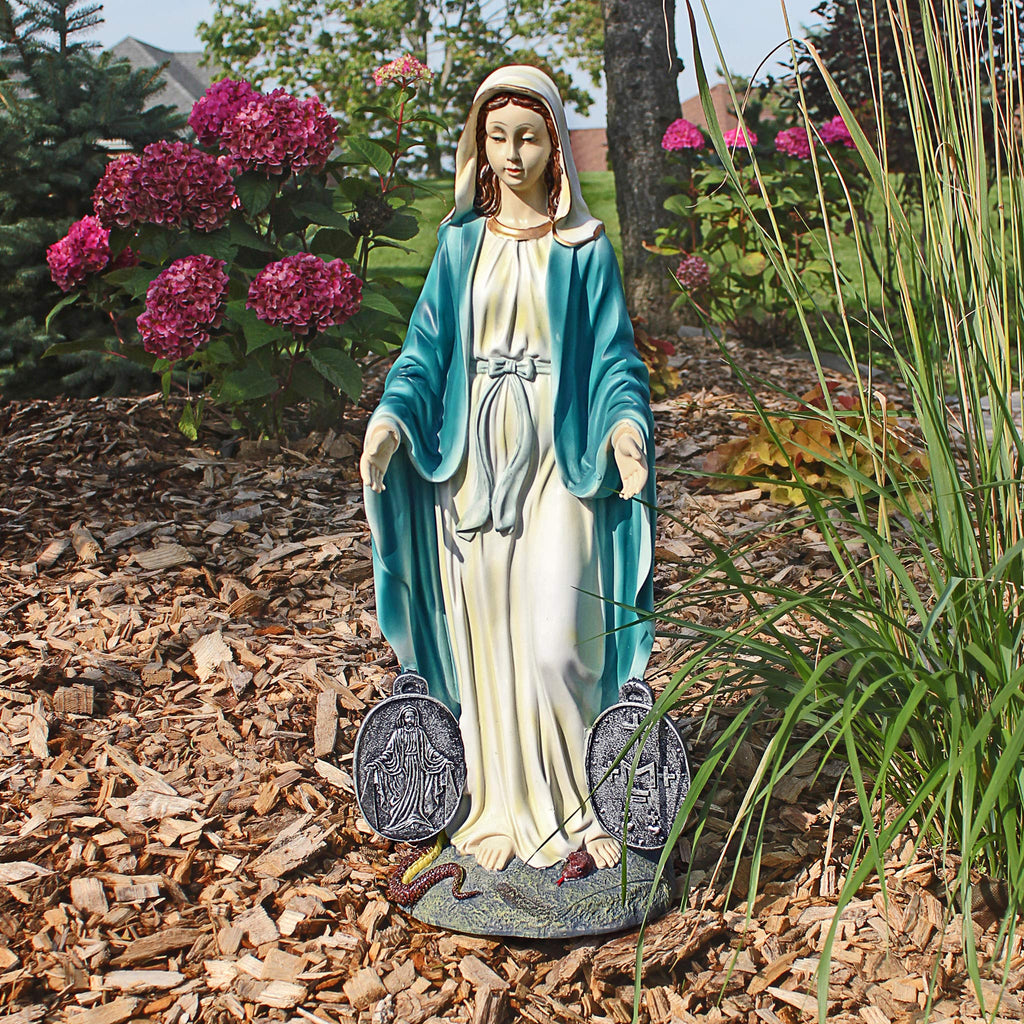 Design Toscano Miraculous Medal Madonna Garden Statue – 58.5cm Polyresin
