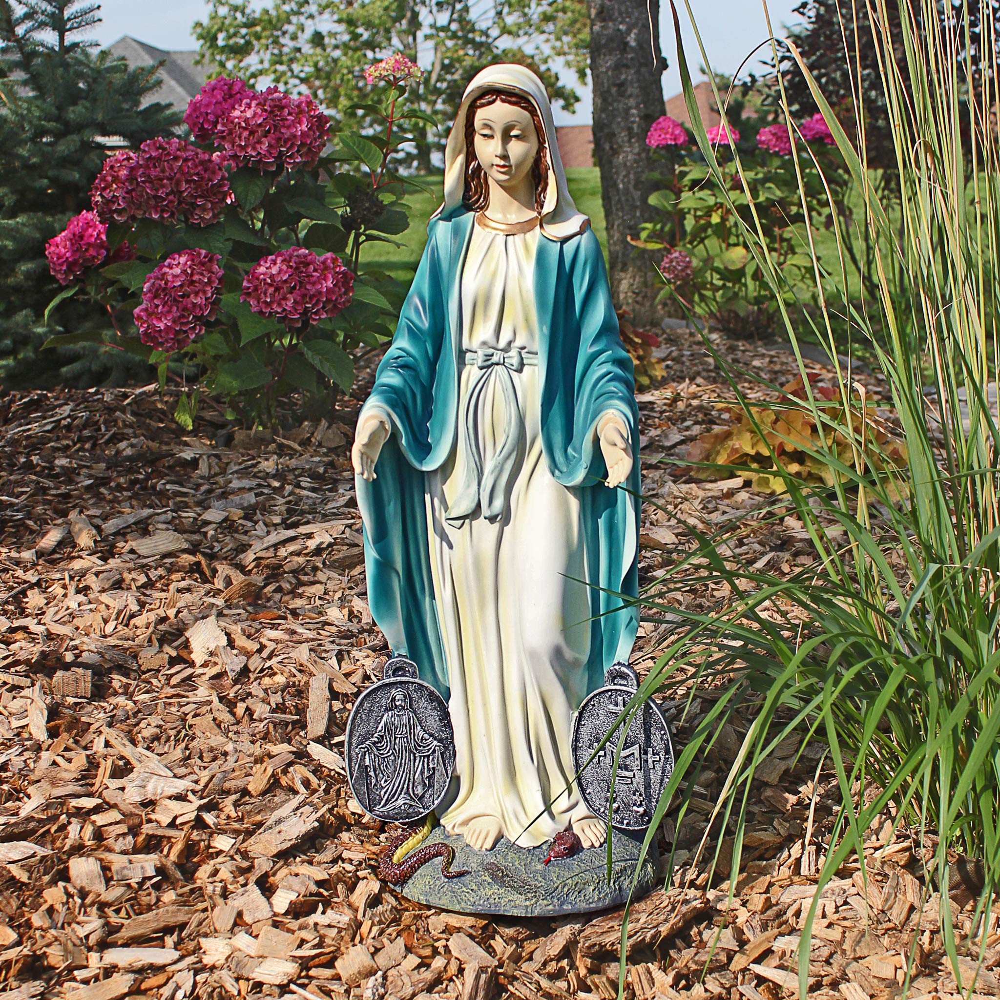 Design Toscano Miraculous Medal Madonna Garden Statue – 58.5cm Polyresin