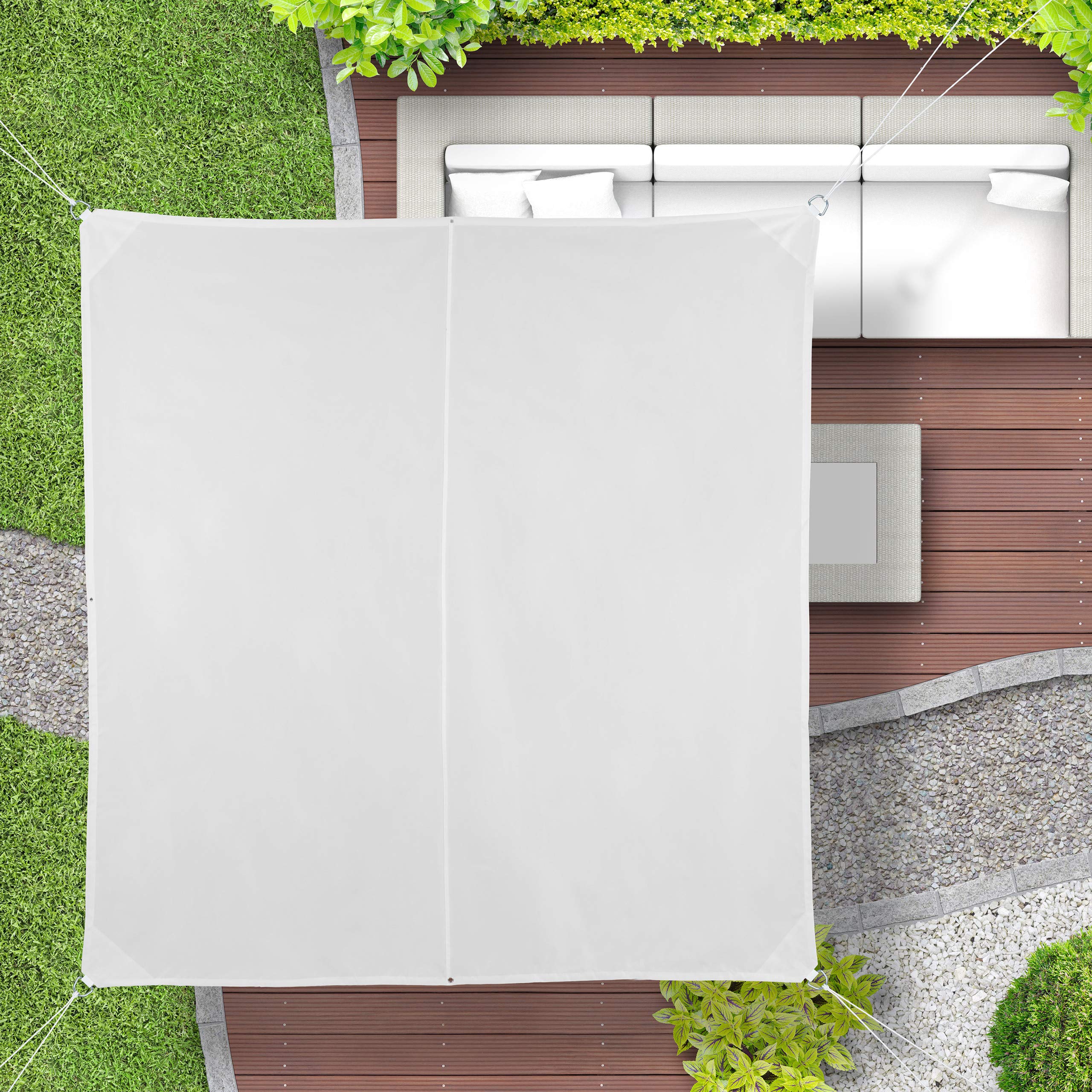 Relaxdays Square Shade Sail – 3x3m Water-Repellent UV Canopy, White