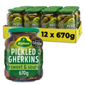 Kuhne Gherkins - Pickled Dill Cucumbers - 670g Jar (Pack of 12)