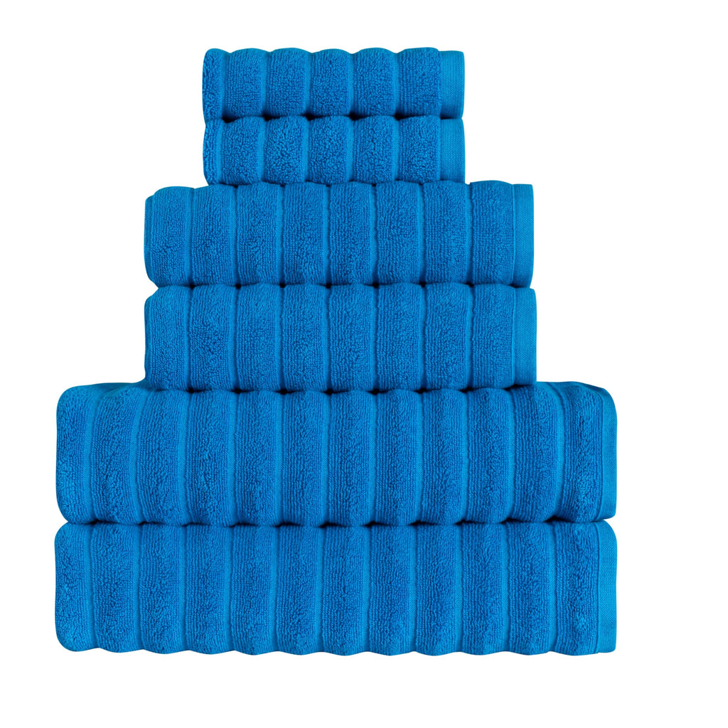 BERIBO Cloud Turkish Towels 100% Cotton - Set of 6-620gsm French Blue - image 1