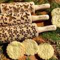 Algis Crafts Kids Embossed Rolling Pin Set – 3 Piece Beech Wood Tools