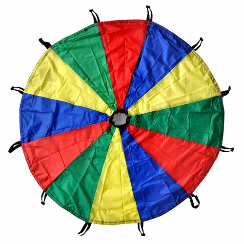 GSI Kids Play Parachute | 16ft Rainbow Polyester Toy with 16 Handles