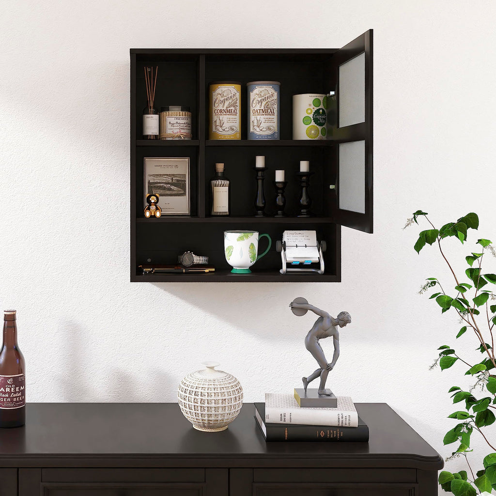 SMIBUY Bamboo Bathroom Mirror Cabinet | Wall Mounted Medicine Storage