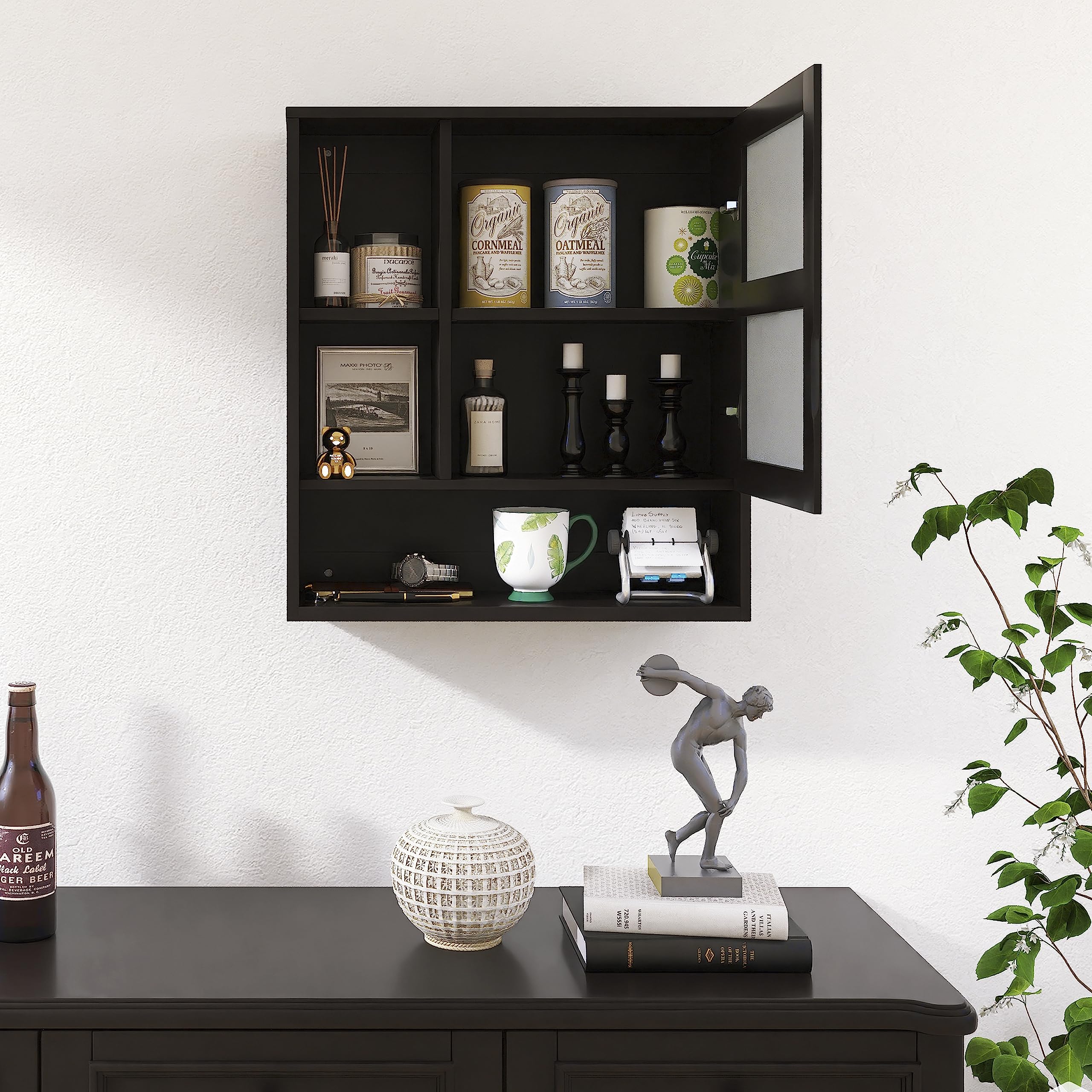 SMIBUY Bamboo Bathroom Mirror Cabinet | Wall Mounted Medicine Storage