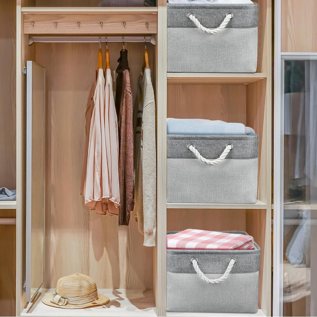 Large Storage Box, Shelf Storage Baskets with Handles, Foldable Fabric Storage Baskets Home Organizer for Shelves Wardrobes Cupboards - image 4