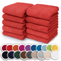 NatureMark 10-Piece Cotton Washcloth Set – Soft 30x30cm Red Face Towels