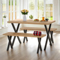 Seconique Buxton Dining Bench Set In Light Oak Effect/Black - image 1