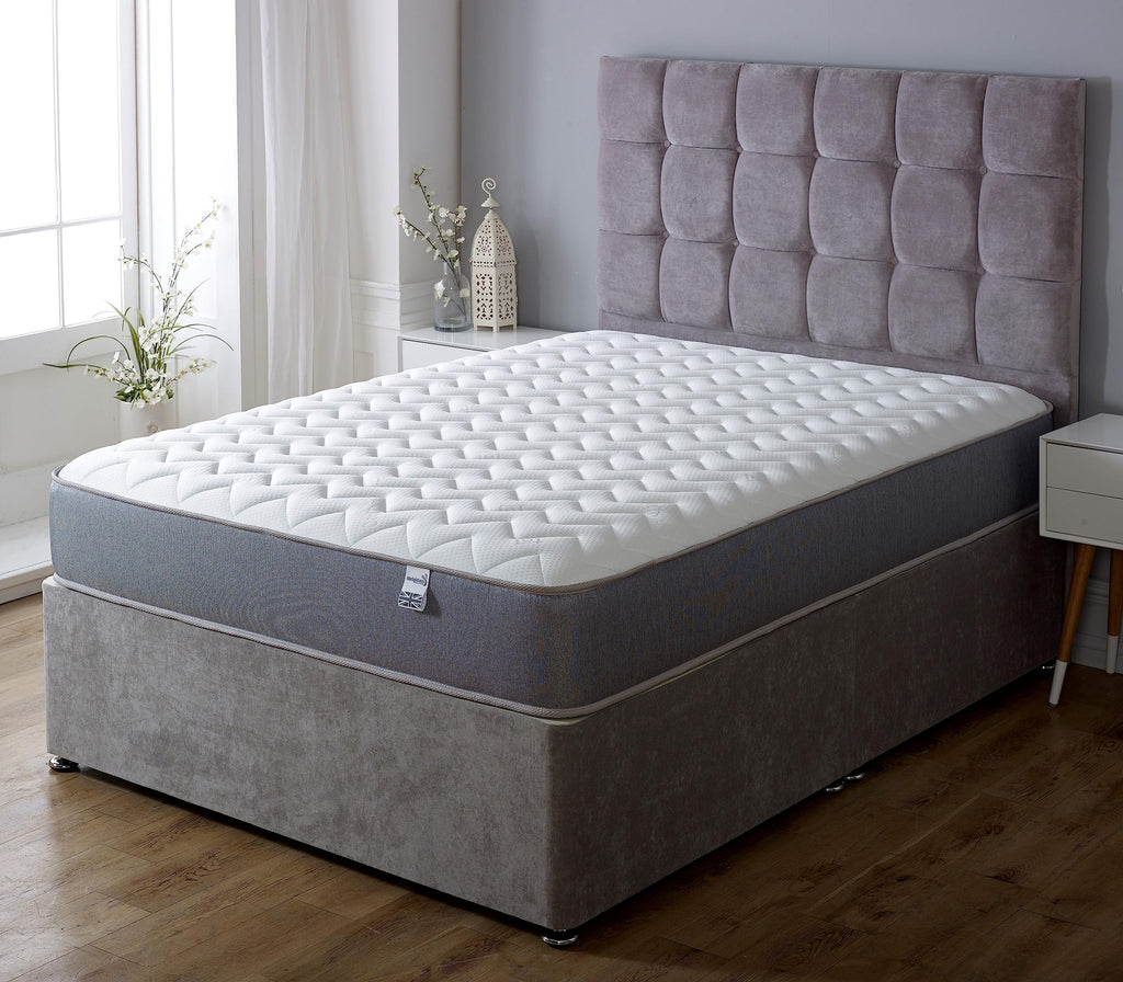 Starlight Beds European Small Single Hybrid Memory Foam Mattress | Grey