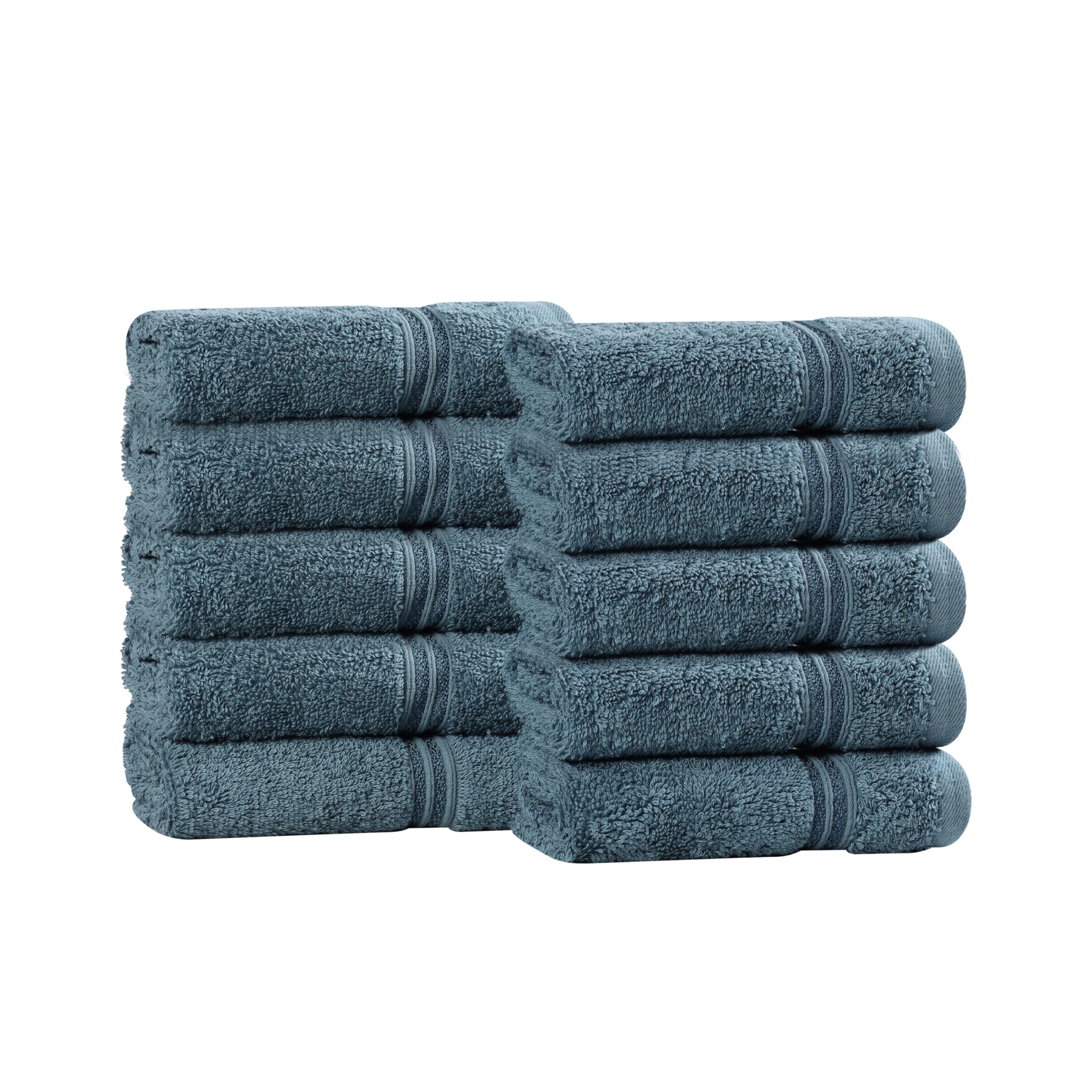 Superior Egyptian Cotton Face Towel Set | 10-Piece 600 GSM Sapphire