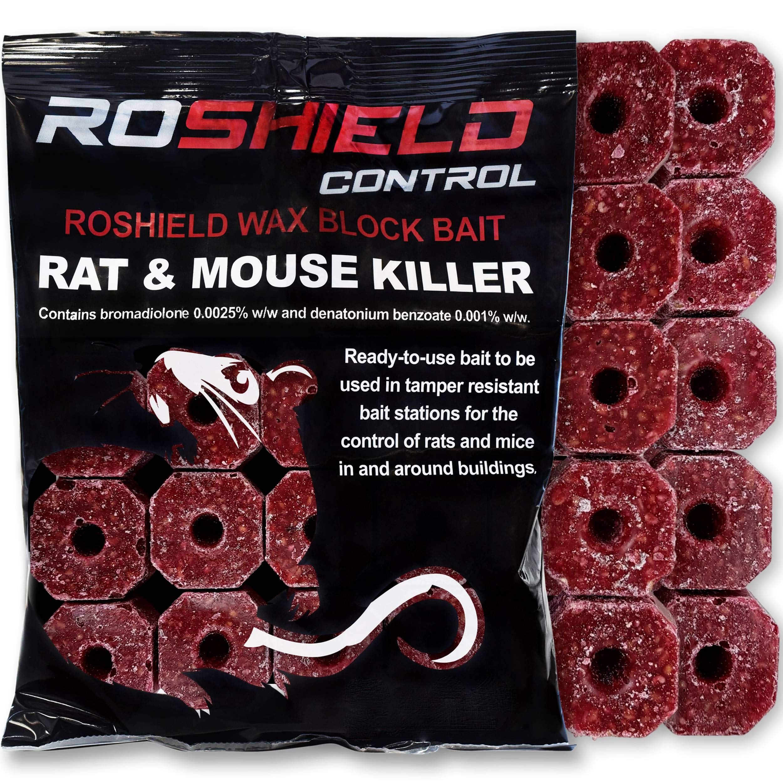 Roshield Rat & Mouse Killer Wax Block Bait - All-Weather Rodenticide 3kg