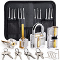 Preciva 26-Piece Lock Pick Set with 4 Transparent Training Padlocks