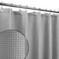 Barossa Design Long Waffle Weave Cotton Shower Curtain - 72 x 78 Inch