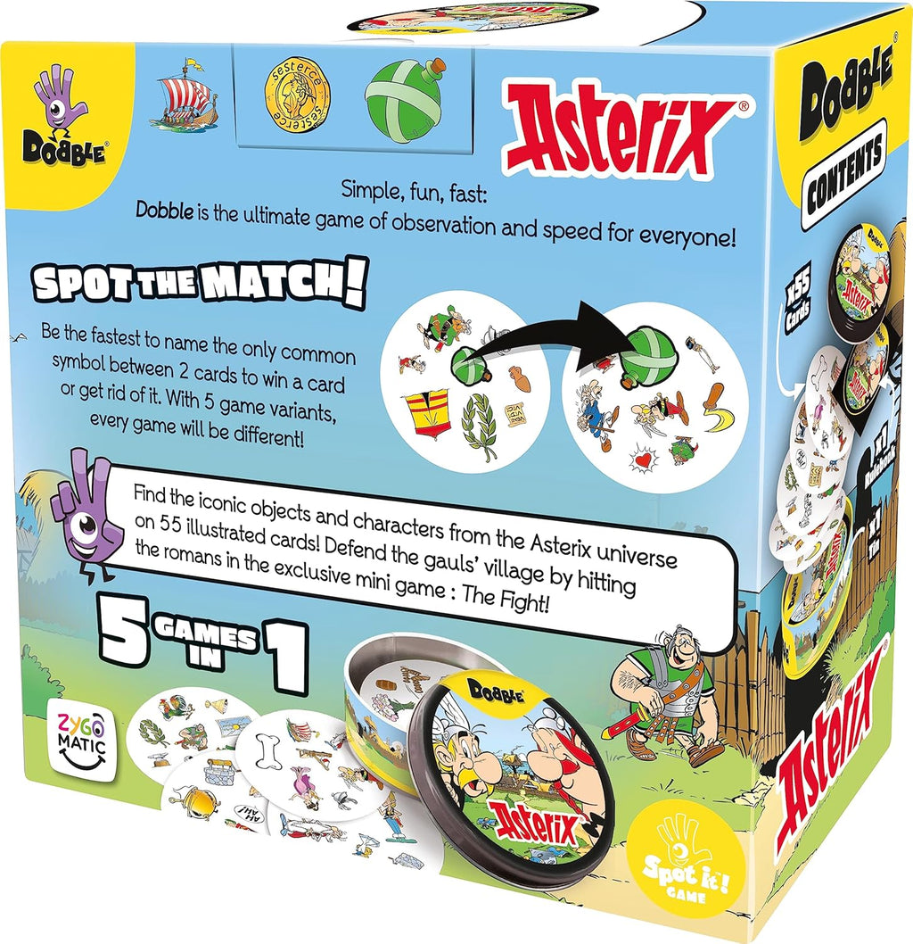 Dobble Asterix Card Game – Snaps Family Observation and Speed Game