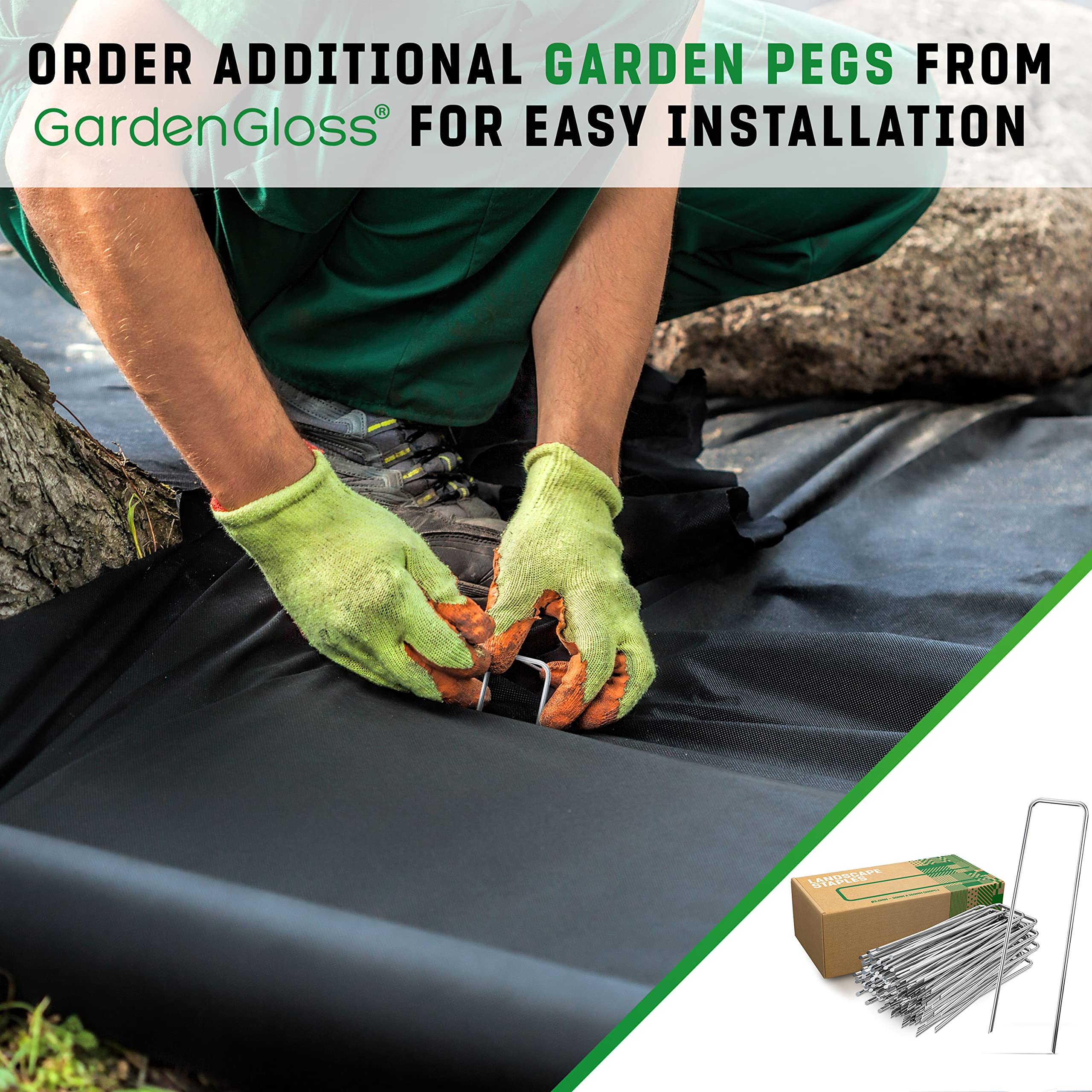 GardenGloss 100m2 Weed Control Membrane | 50gsm UV-Stable Fabric