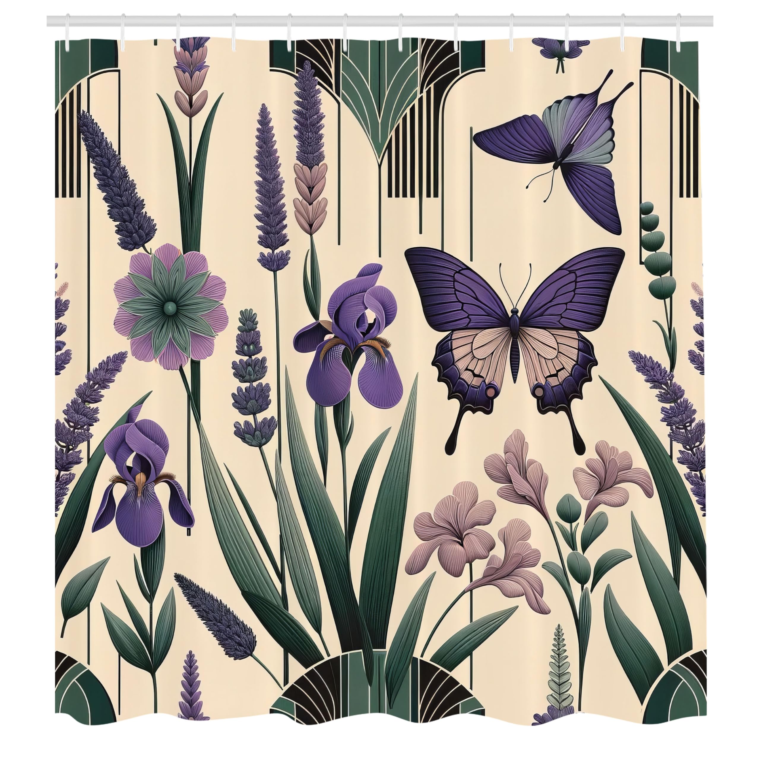 Abakuhaus Witchy Leaves Shower Curtain | Waterproof Fabric Bathroom Decor