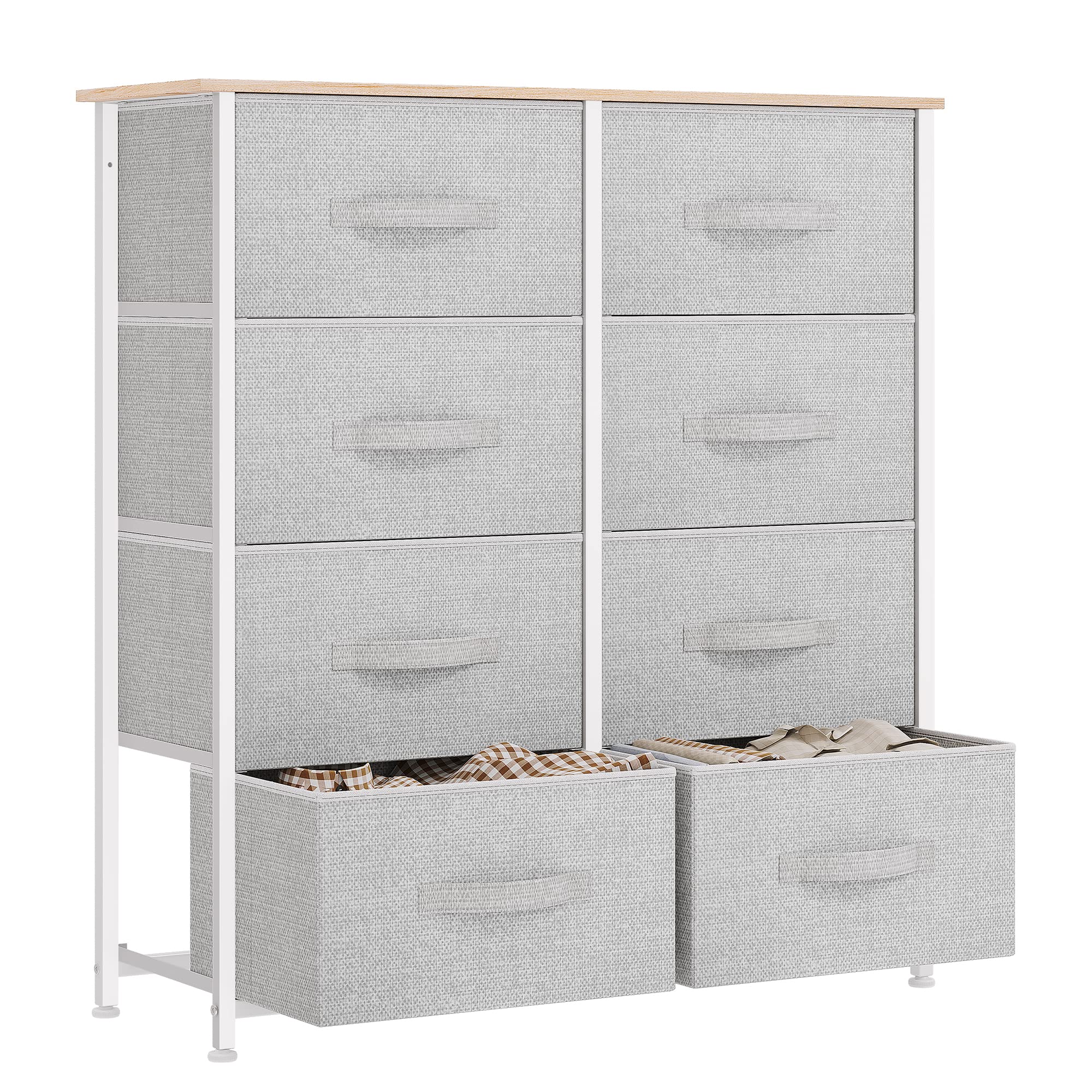 YITAHOME 8-Drawer Fabric Dresser | Chest of Drawers with Wood Top