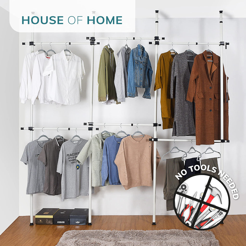 House of Home Heavy Duty Triple Telescopic Clothes Rail | 110-310cm
