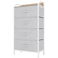 YITAHOME 4-Drawer Fabric Dresser | Steel Frame Storage Chest, Light Grey
