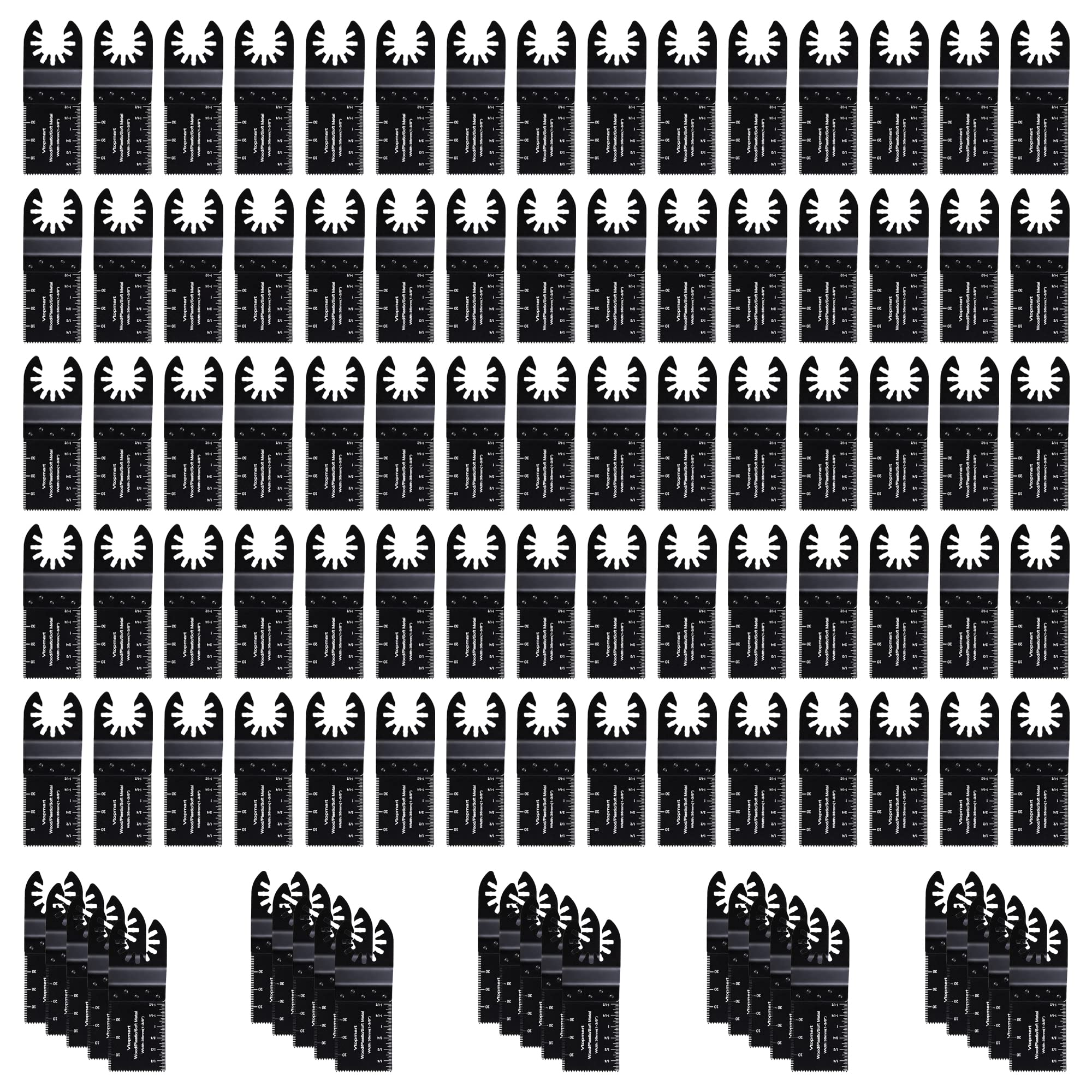 Vtopmart 50 Pcs Oscillating Multitool Blades for Wood & Metal