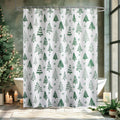 WELTRXE Christmas Shower Curtain | Green Tree Polyester | 183x183cm