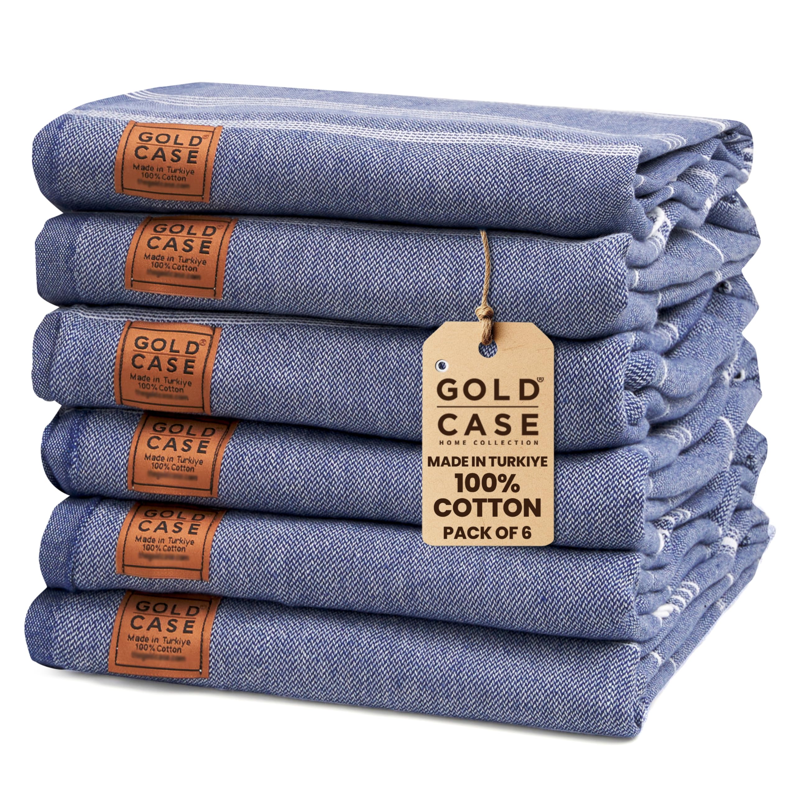 Lycia Turkish Beach Towel Set of 6 – 100% Cotton Sand Free & Quick Dry
