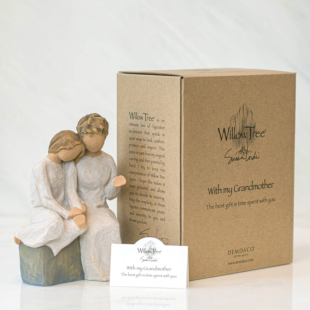 Willow Tree With My Grandmother Figurine – Hand-Painted Resin Sculpture