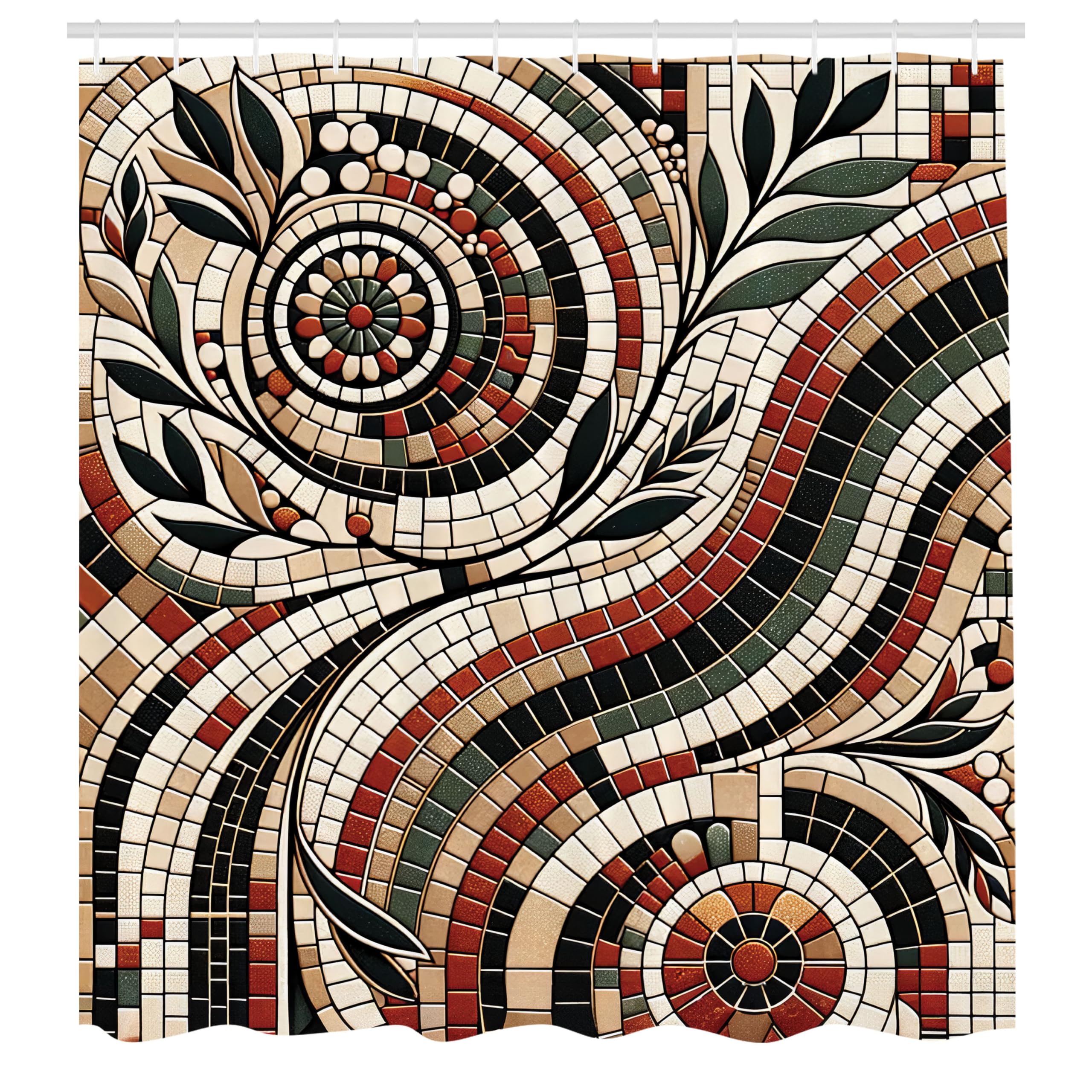 Abakuhaus Boho Shower Curtain | Waterproof Turkish Fabric | 175 x 200 cm