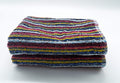 Lex's Linens Eco-Friendly Recycled Cotton Multi Stripe Hand Towels - 2 Pack