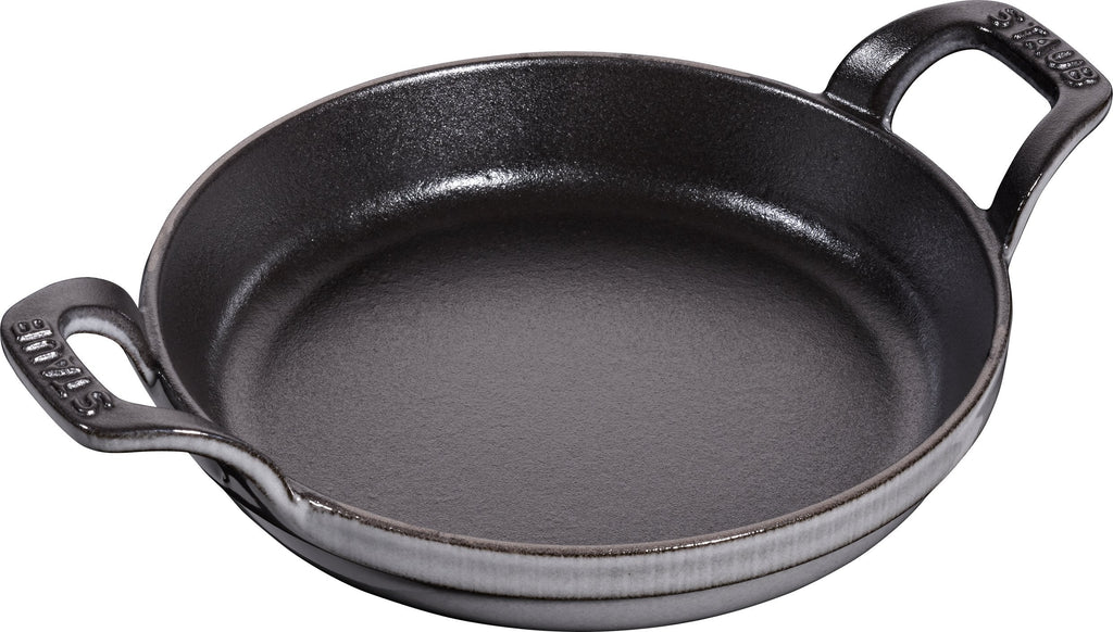 Staub Cast Iron Round Roasting Dish – Graphite Grey Enamel, 16 cm