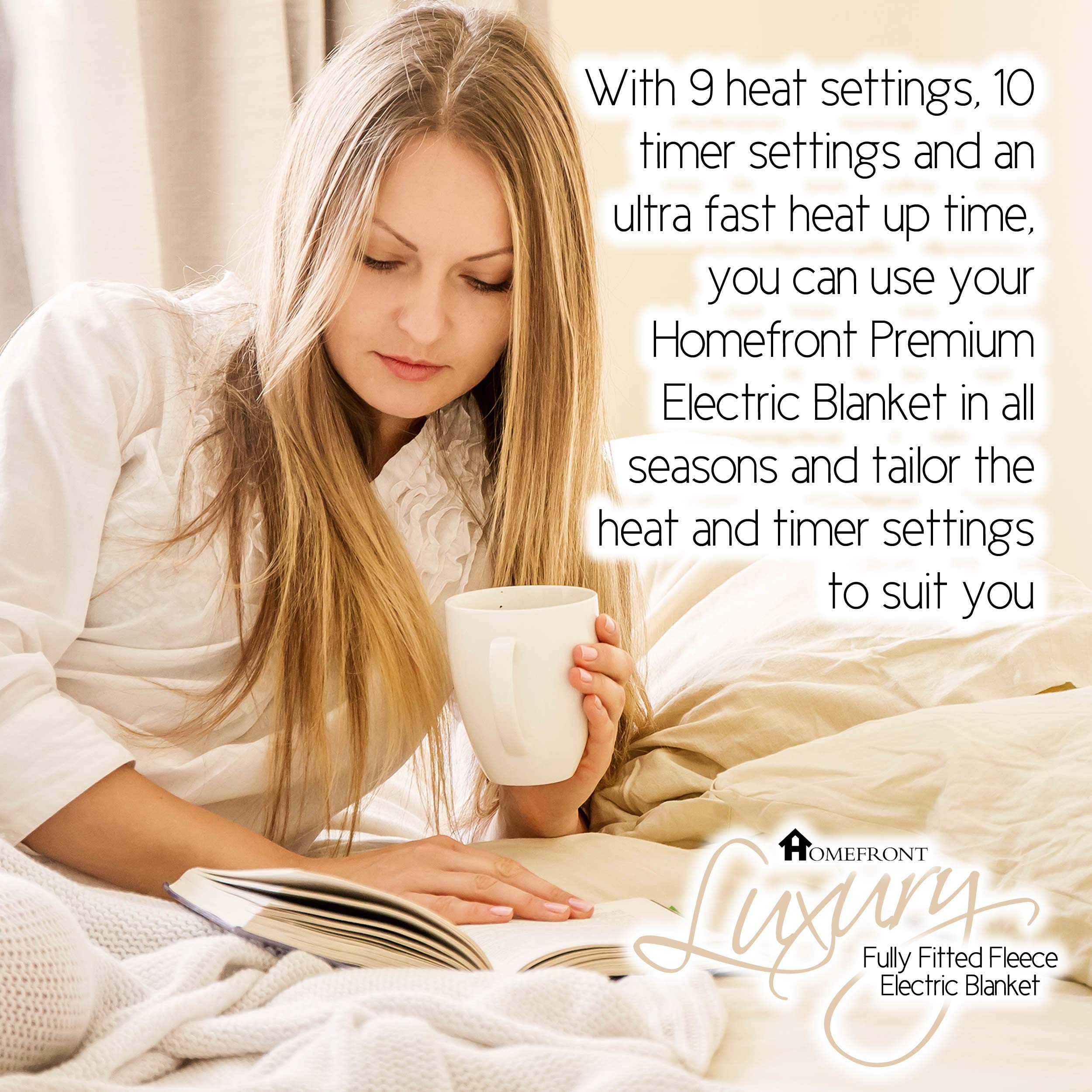Homefront Double Electric Blanket | Dual Control Fitted Fleece Cover