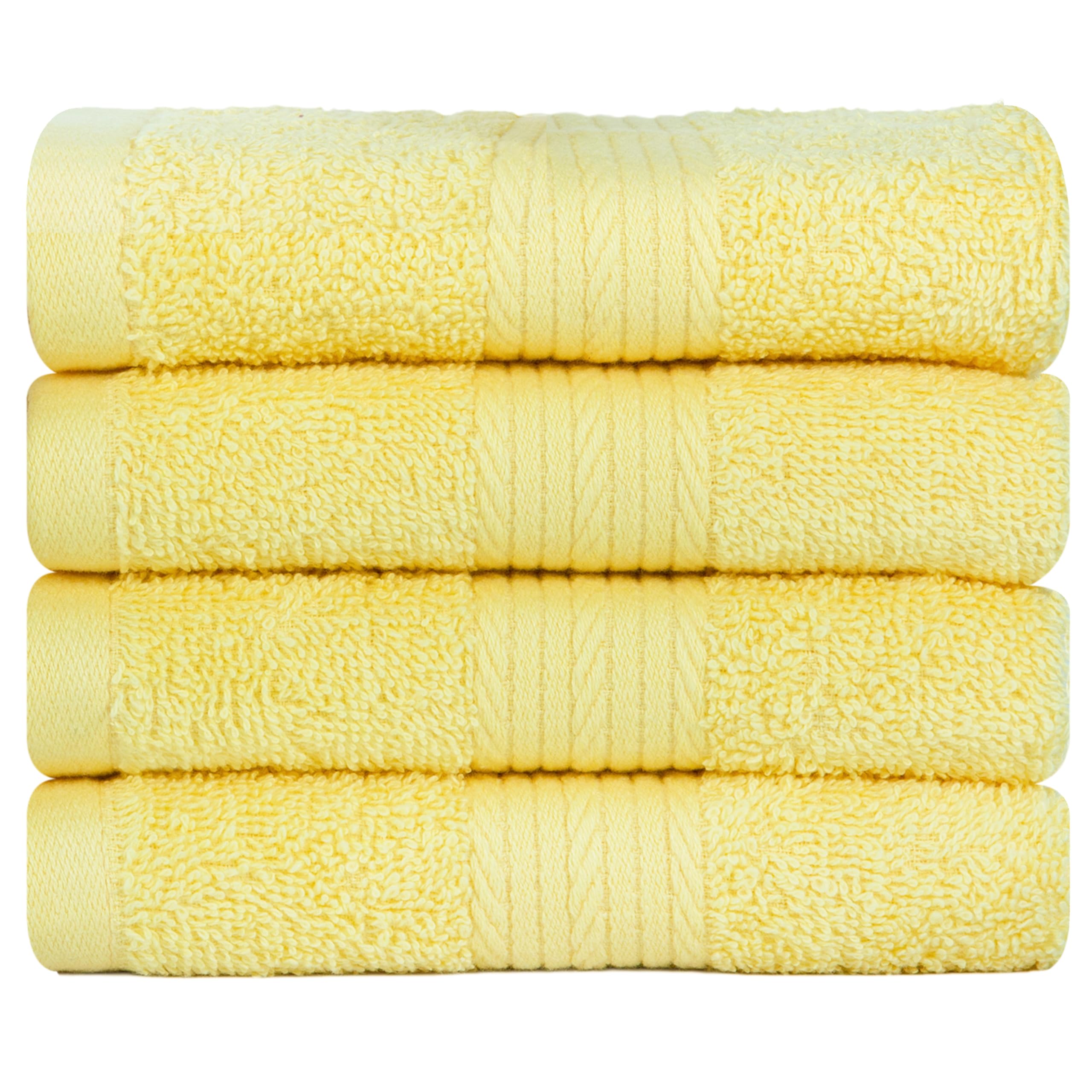 Ample Decor 100% Cotton Washcloths – 600 GSM Absorbent Face Towels, 4 Pack