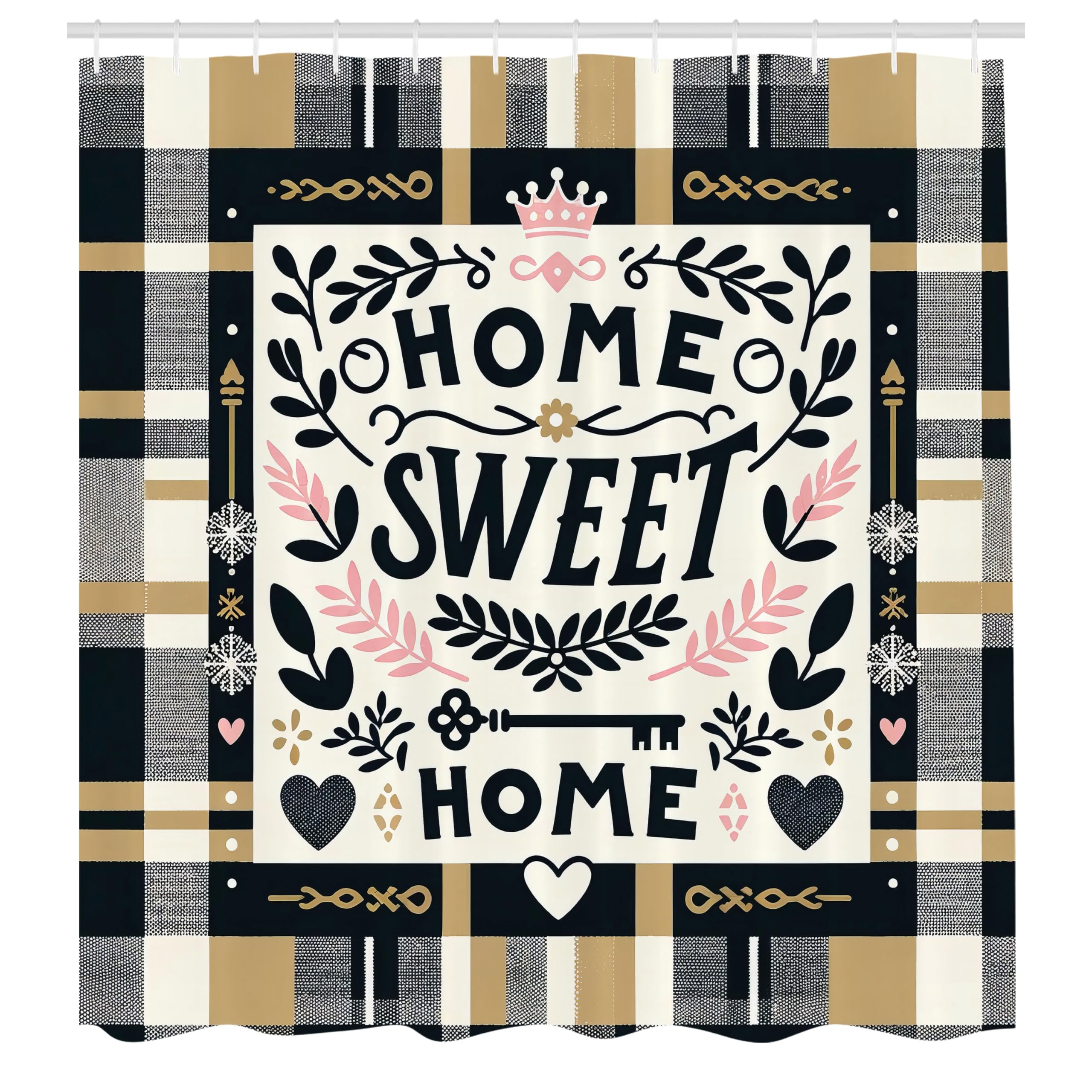 Abakuhaus Plaid Fabric Shower Curtain | Waterproof Turkish Decor, 175x200cm