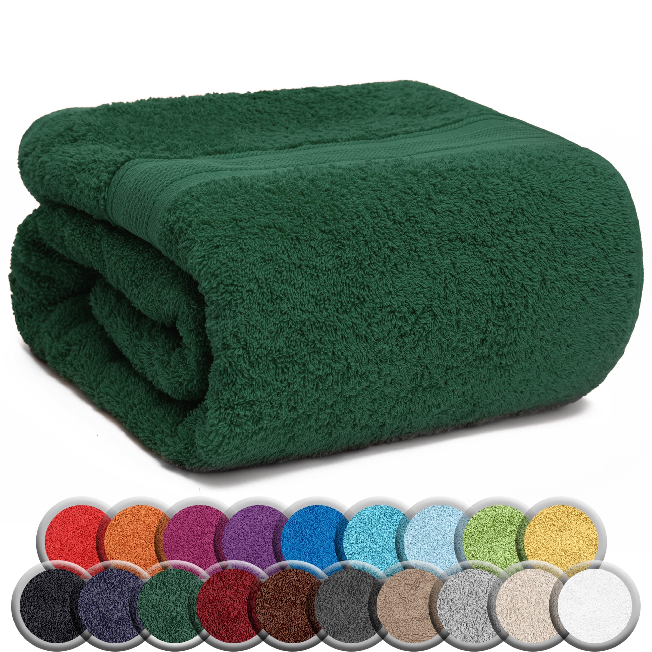 NatureMark Sauna Towel – 100% Cotton Terry, Dark Green, 80x200 cm