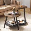 YITAHOME Round Coffee Tables, Set of 2 Nesting Tables with Storage Space and Unified Style Design, Small Coffee Tables for Living Room - image 1