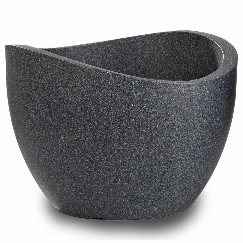 Scheurich Wave Globe – Black Granite Plastic Outdoor Planter, 40cm