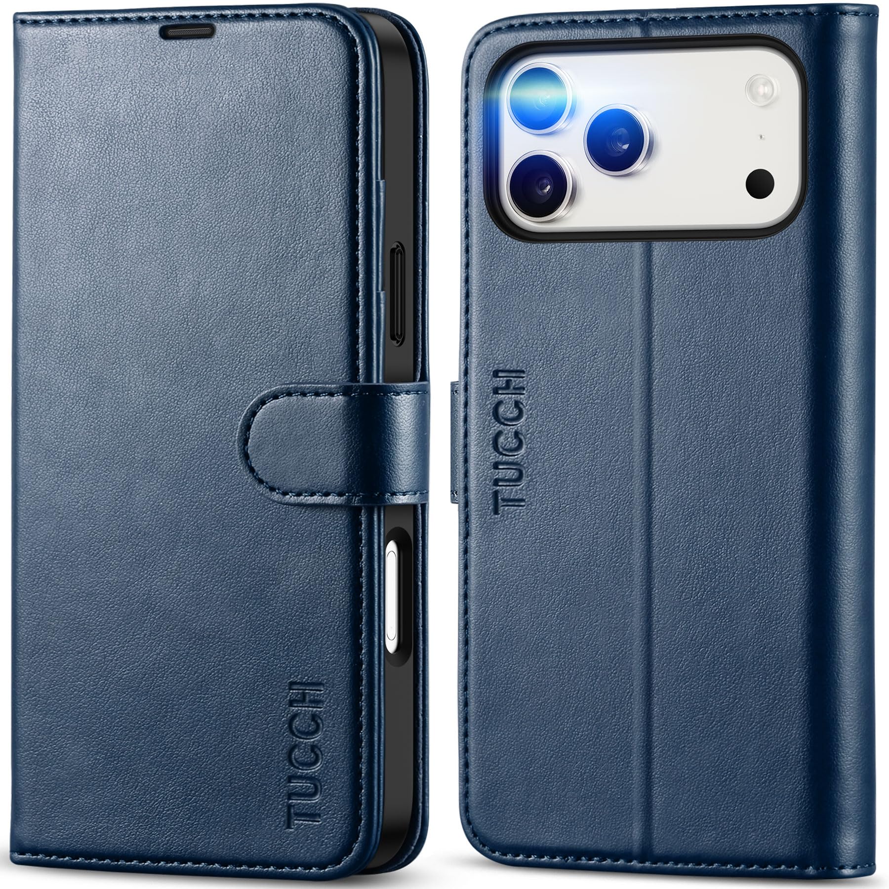 TUCCH iPhone 17 Pro Max Wallet Case | RFID Blocking PU Leather Folio