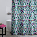 Catherine Lansfield Mya Tropical Bird Shower Curtain - Duck Egg Blue