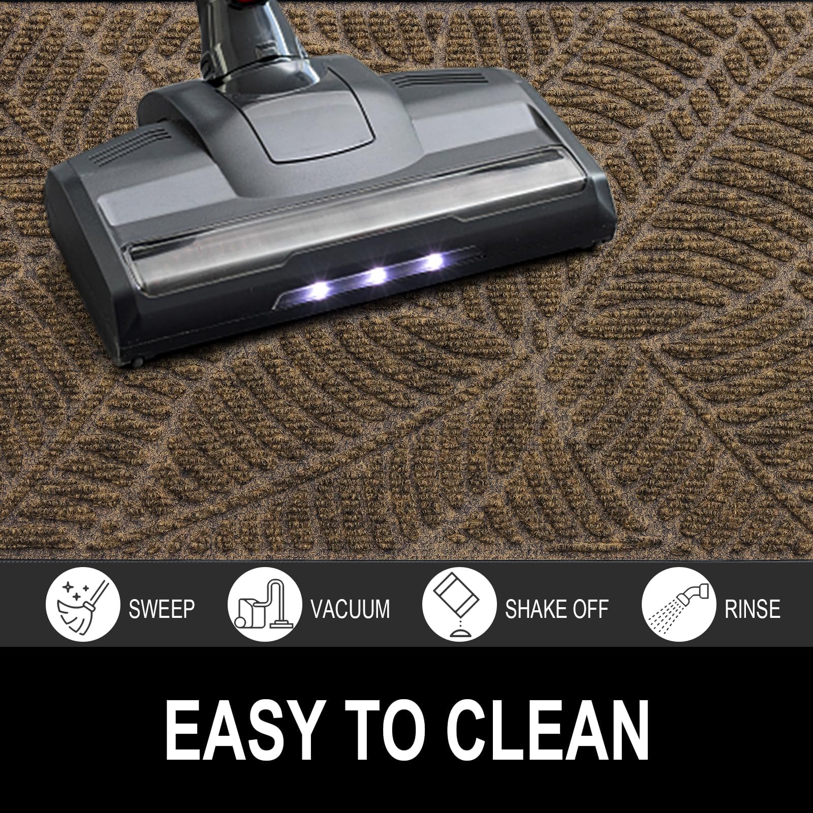 Homaxy Heavy Duty Rubber Door Mat – Non-Slip Dirt Trapper Entrance Rug