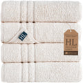 Hawmam Linen Turkish Cotton Bath Towels – 4-Pack, 600 GSM Sea Salt Cream
