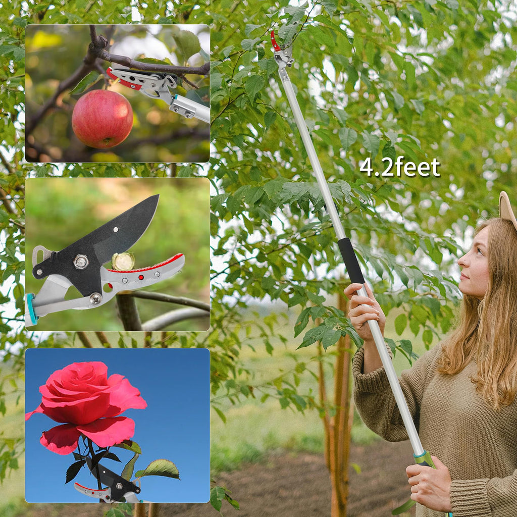 GARTOL 130cm Long Reach Tree Pruner & Fruit Picker | Aluminum Handle