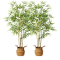 Kazeila 2-Pack Artificial Bamboo Trees | 140cm Faux Plants with Baskets